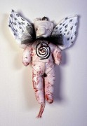 Self Sacrifice, 11x12x2.5, acrylic, fabric, fiberfill, string, wire, nails and found objects, 2003